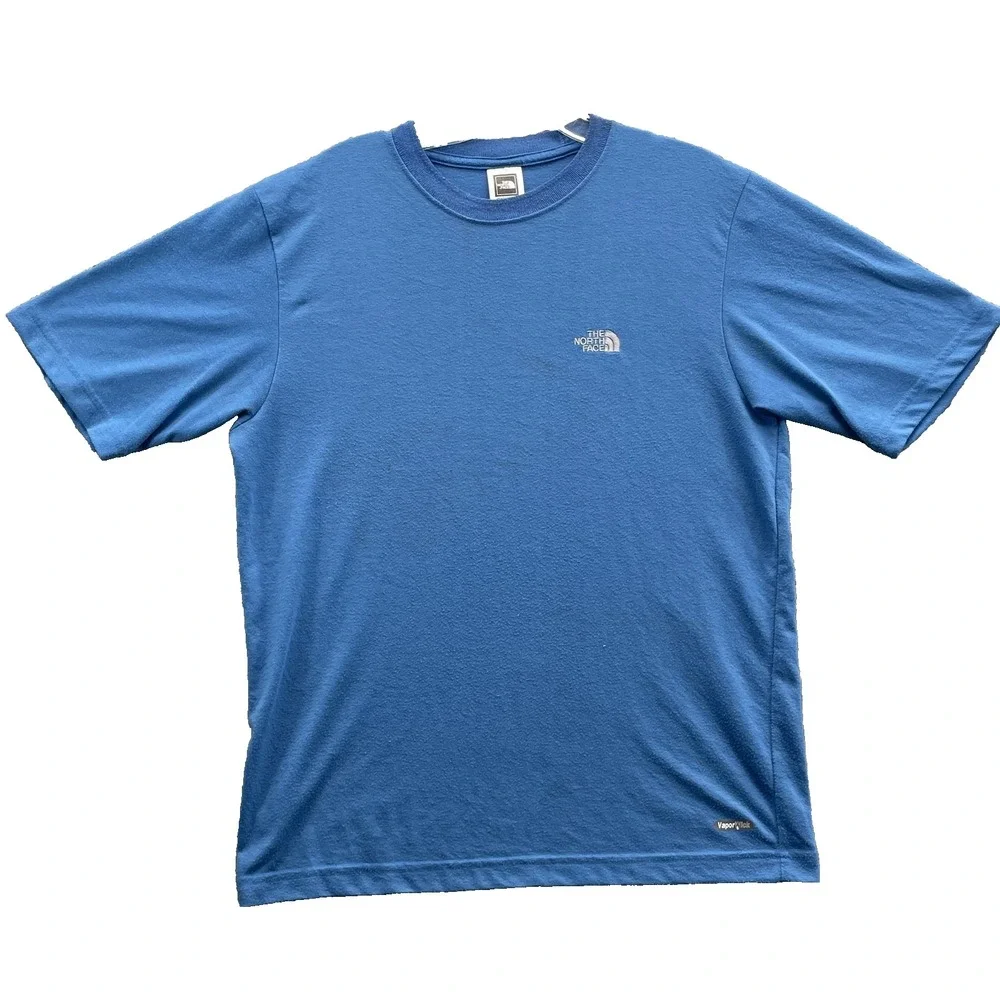 North Face T-Shirt Men's Small Blue Vaporwick Outdoor Performance Minimalist 90s